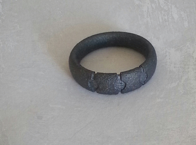 Enigmatic ring_Size 7 in Matte Black Steel