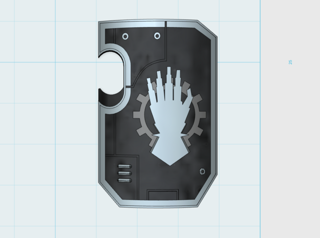 10x Mech Hand Legion- Marine Shield w/Hand in Tan Fine Detail Plastic