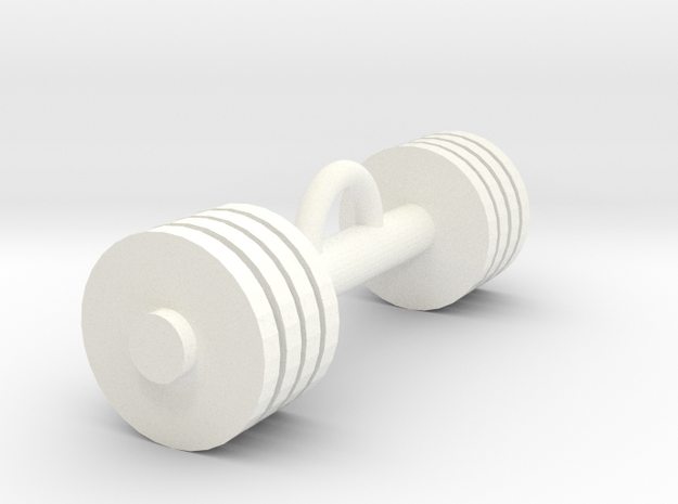Gym weight pendant in White Processed Versatile Plastic