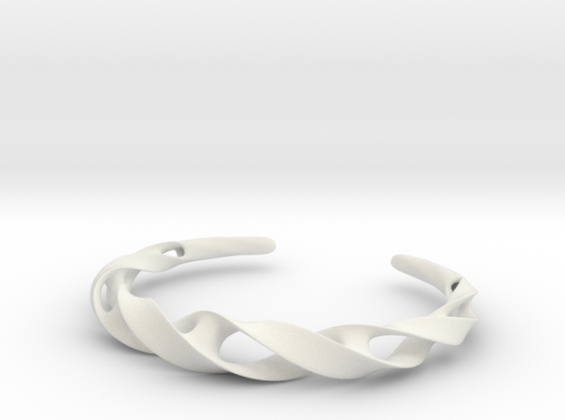Ribbon Möbius bracelet - Large in White Natural Versatile Plastic