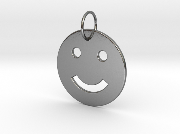 Smiley Pendant in Polished Silver