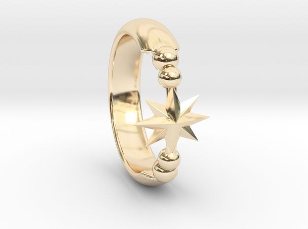 Ring of Star 14.5mm in 14K Yellow Gold