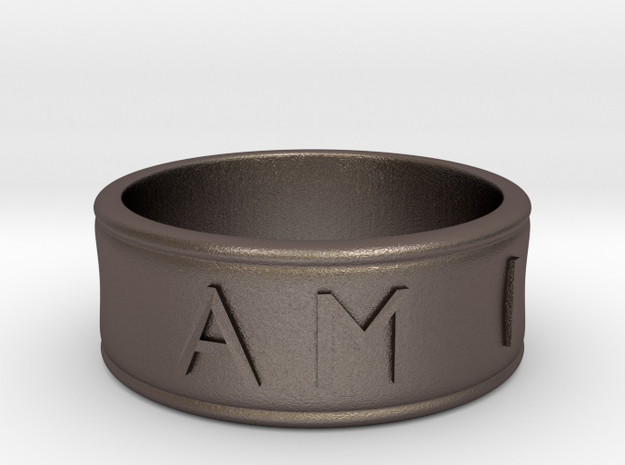 I AM  | AM I Ring - Size 10 in Polished Bronzed Silver Steel