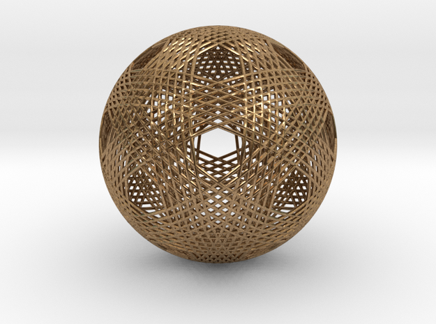 Dodecahedron vertex symmetry weave  in Natural Brass