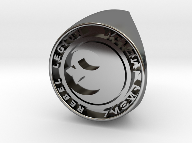 Custom Signet Ring Rebel Legion Size 6 in Fine Detail Polished Silver