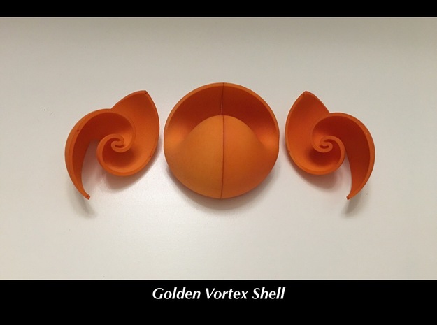 Golden Vortex Shell CW in 18k Gold Plated Brass