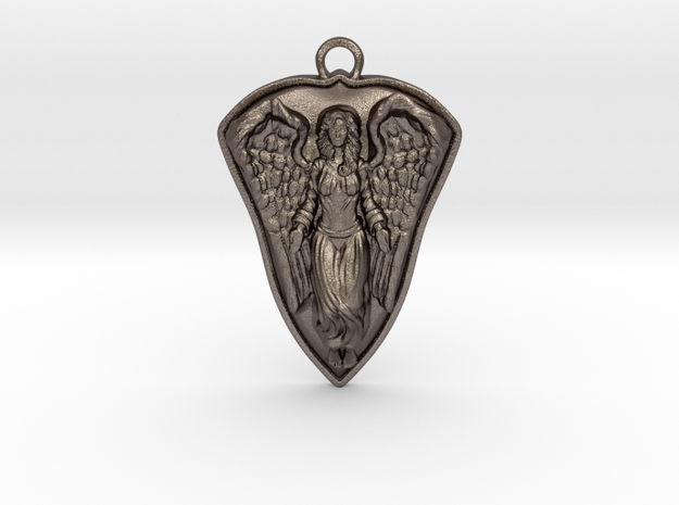 Athena pendant in Polished Bronzed Silver Steel