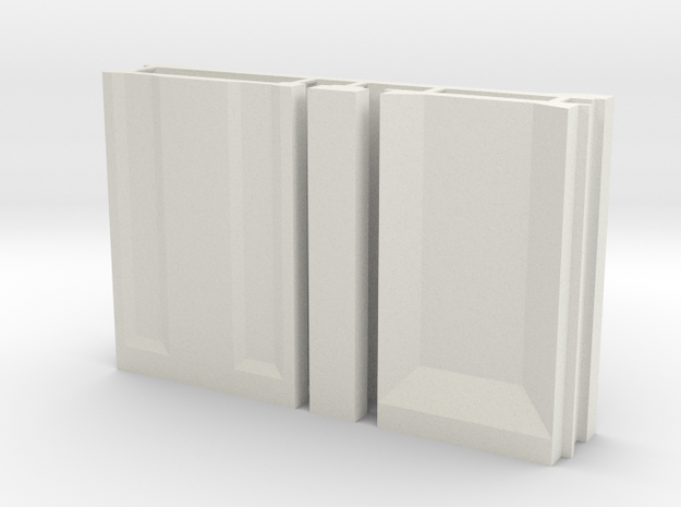SciFi Pillar and Walls - Basic Wall Set in White Natural Versatile Plastic