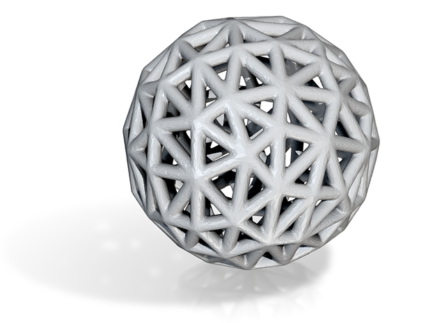 DRAW geo - sphere triangles C in White Natural Versatile Plastic