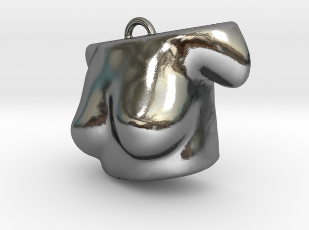 3D scared body- Pendent in Polished Silver