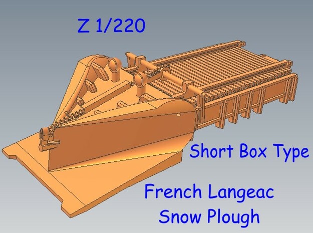 Z 1-220 French Short Langeac Railway Snow Plough in Smooth Fine Detail Plastic