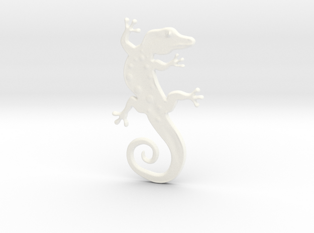 BioArtifacts Lizard Logo Pendant in White Processed Versatile Plastic