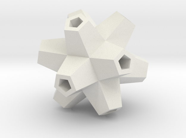 Urchin Polyhedron Pendant in White Natural Versatile Plastic
