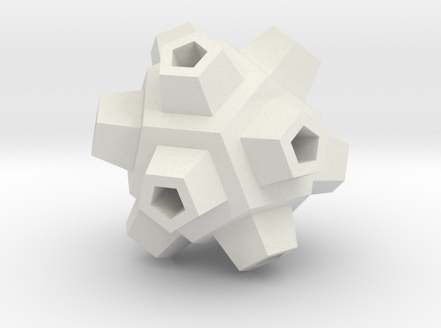 Mineral Polyhedron Pendant in White Natural Versatile Plastic