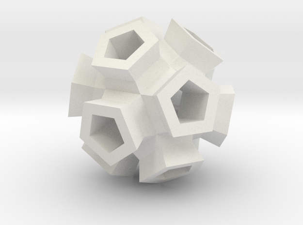 Broccoli Polyhedron Pendant in White Natural Versatile Plastic