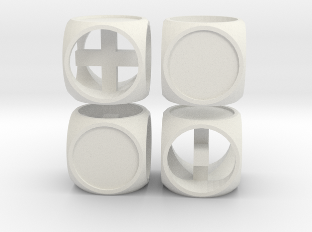 "Fudge One" Dice Set (4dF) in White Natural Versatile Plastic: Polyhedral Set
