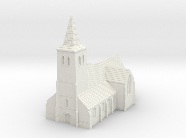 1:350-Church in White Natural Versatile Plastic