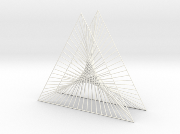 Shape Wired Parabolic Curve Art Triangle Base V1 in White Processed Versatile Plastic