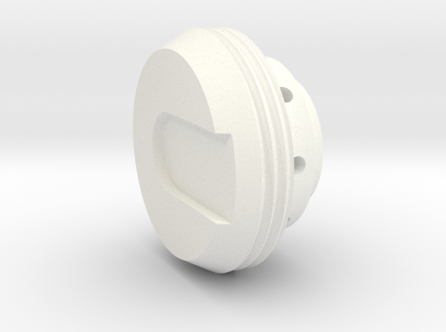 KR Lightsaber End Cap V5 in White Processed Versatile Plastic