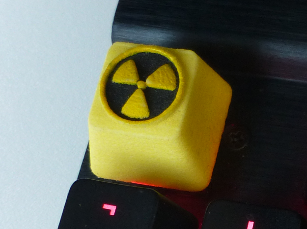 Radioactive Cherry MX Keycap in Yellow Processed Versatile Plastic