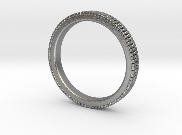 Ø 17.45 Mm Glitter Ring/Ø  0.687 inch in Natural Silver