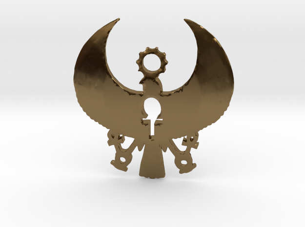 Heru Pendant: 3 Keys of Life in Polished Bronze