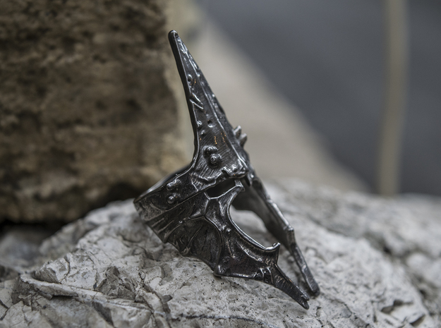 Witch King ring size 11 US in Matte Black Steel