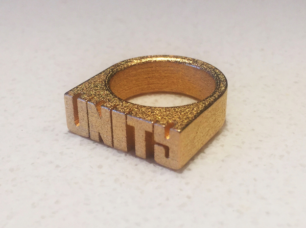 18.9mm Replica Rick James 'Unity' Ring in Polished Gold Steel