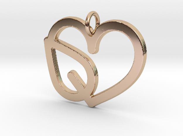 Heart Leaf Pendant - Amour Collection in 14k Rose Gold Plated Brass