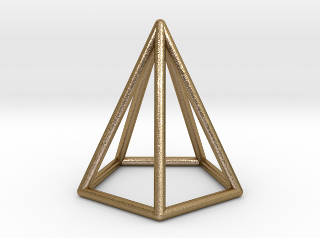 Pyramid Pendant in Polished Gold Steel