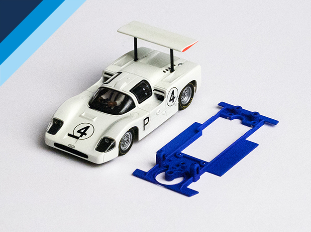 1/32 MRRC Chaparral 2F Chassis for Slot.it pod in White Natural Versatile Plastic