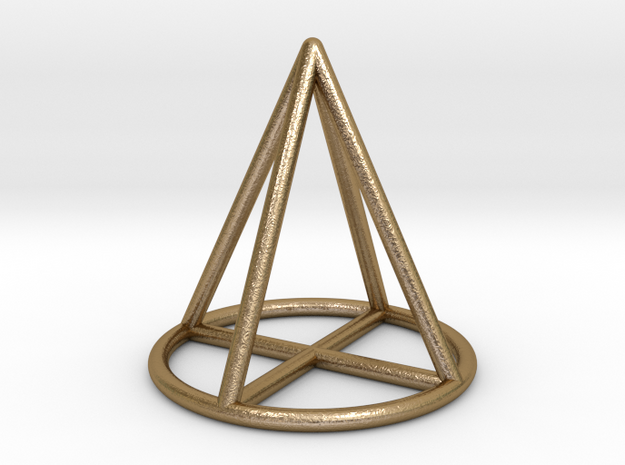 Cone Geometric Pendant in Polished Gold Steel