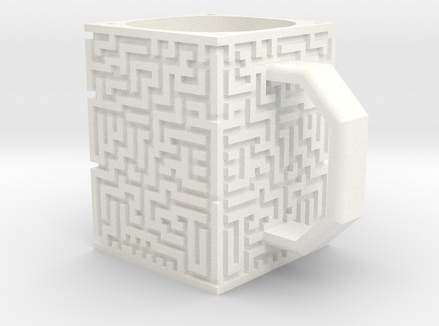 Maze Mug in White Processed Versatile Plastic