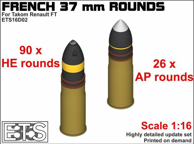 ETS16D02 - SA18 Rounds Set 2 (116 x) [1:16] in Clear Ultra Fine Detail Plastic