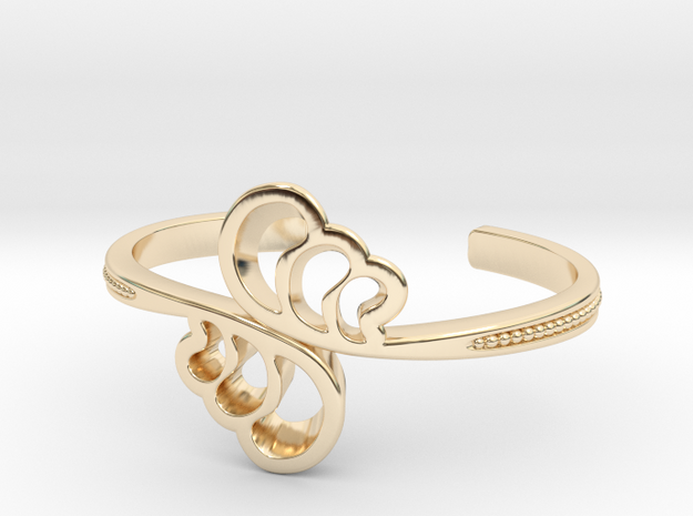 Wave Cuff Bracelet in 14k Gold Plated Brass