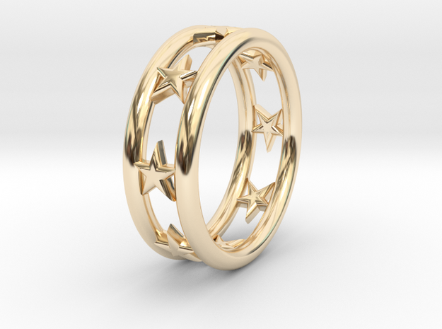 Ring Of Linestars 14.1mm Size 3 in 14K Yellow Gold