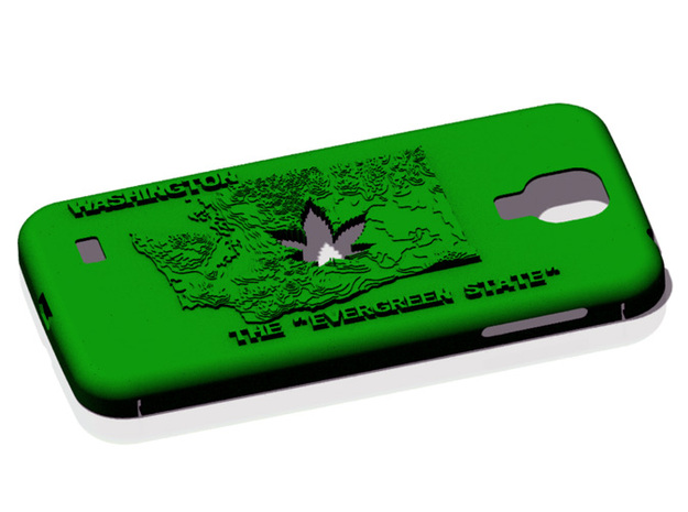 Galaxy S4 Washington Marijuana Leaf in Green Processed Versatile Plastic
