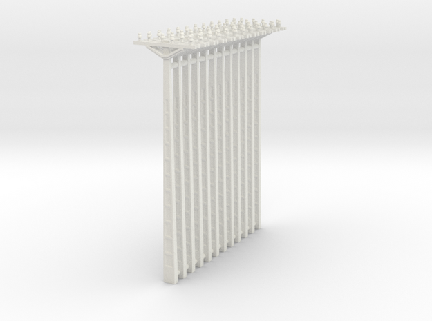 Concrete Powerline  01. HO Scale (1:87) in White Natural Versatile Plastic