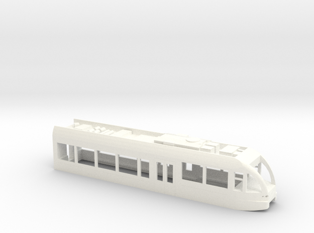 GTW Steuerwagen Scale TT Version2   mit Dachausrüs in White Processed Versatile Plastic: 1:120