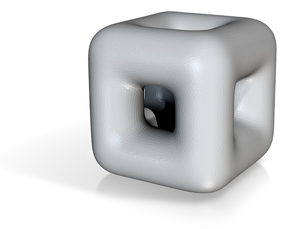 DRAW geo - cube in White Natural Versatile Plastic