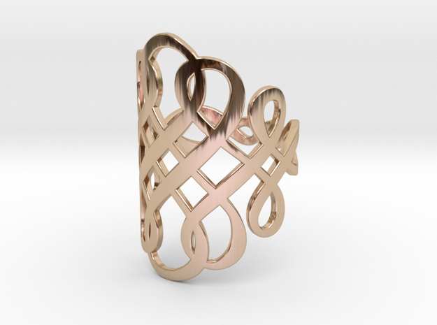 Celtic Knot Ring Size 8 in 14k Rose Gold Plated Brass