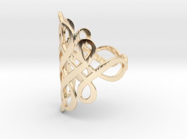 Celtic Knot Ring Size 9 in 14k Gold Plated Brass