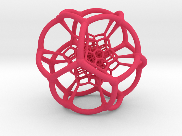 0501 Stereographic Polychora - 120 cell (11cm) in Pink Processed Versatile Plastic