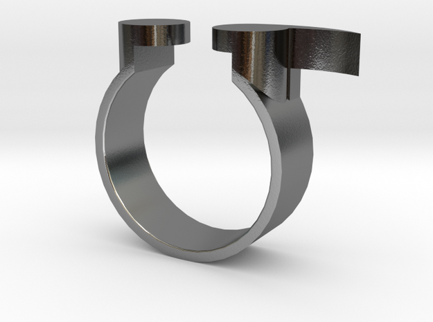 Semi Colon Ring Size 6.5 in Polished Silver