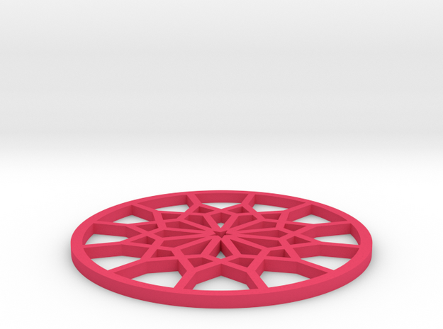 Coaster-4 in Pink Processed Versatile Plastic