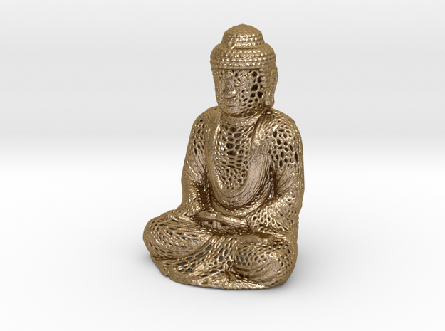 Full Buddha For Shapeways in Polished Gold Steel