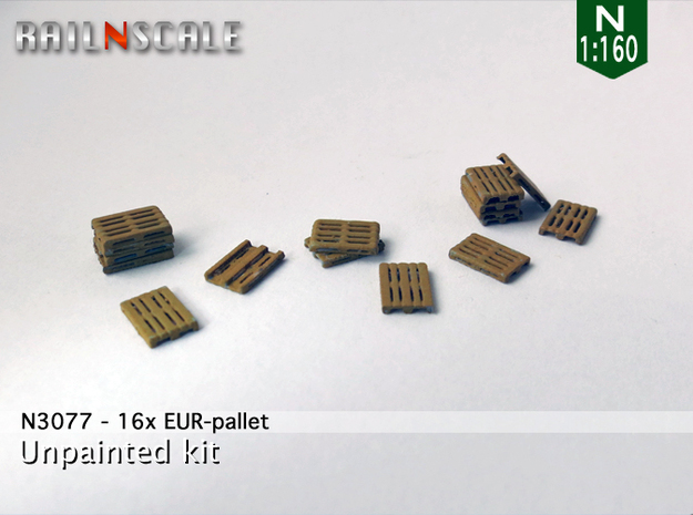 16x EUR-pallet (N 1:160) in Tan Fine Detail Plastic