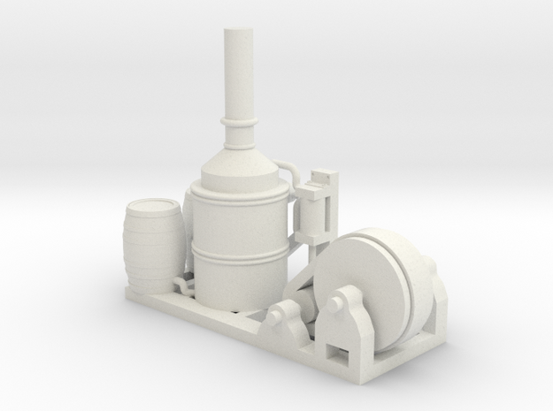 Steam Donkey - HO 87:1 Scale in White Natural Versatile Plastic