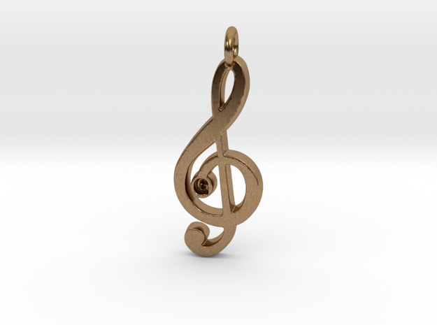G Clef Pendant with «G» in Natural Brass