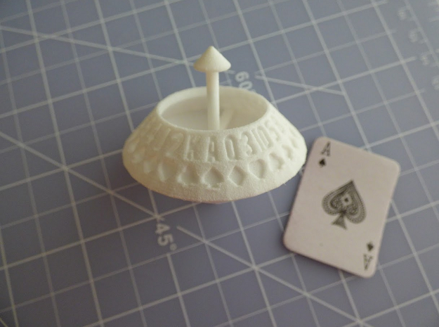 d52 Random Card Generator (Playing Card Axle Die) 3d printed spindle aligns with result to ease readibility